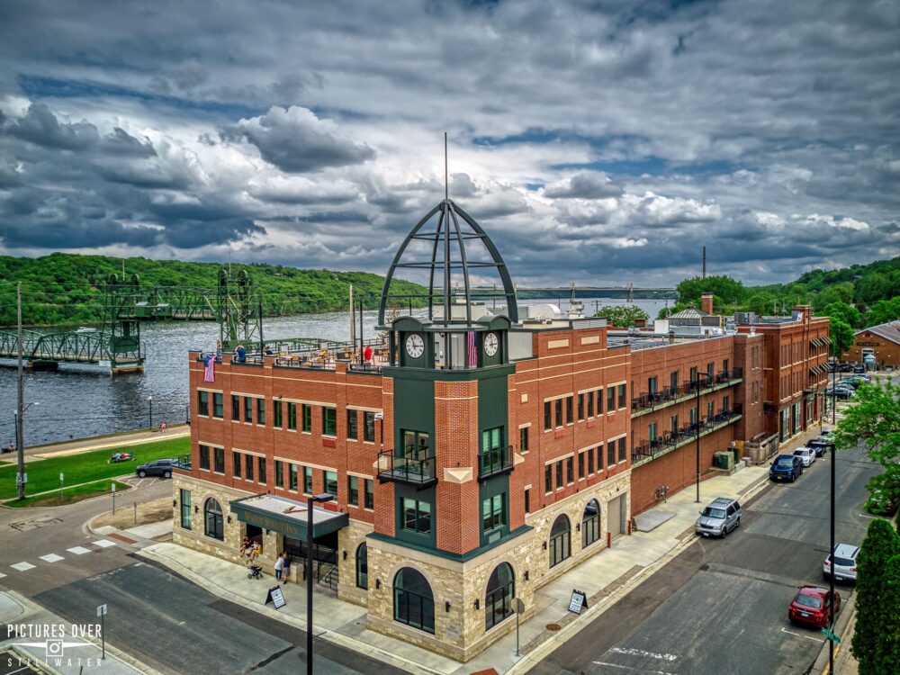 Water Street Inn, the St. Croix River and the Historic Lift Bridge in Stillwater MN