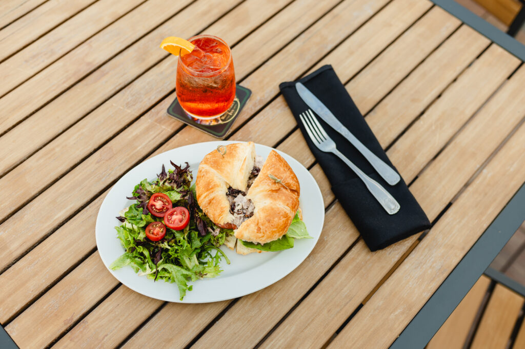 sandwich and salad, cocktail at one of the best restaurants in Stillwater