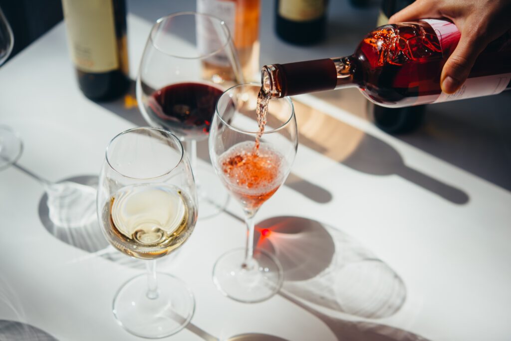 wine flight and glasses. wine tasting is one of the best things to do in Stillwtaer MN